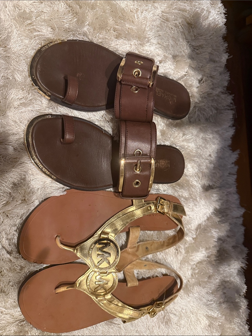 Michael Kors Gold Logo Sandal bundle size 8